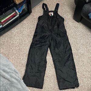 Vintage insulated Black zip front overall style snow/ski pants